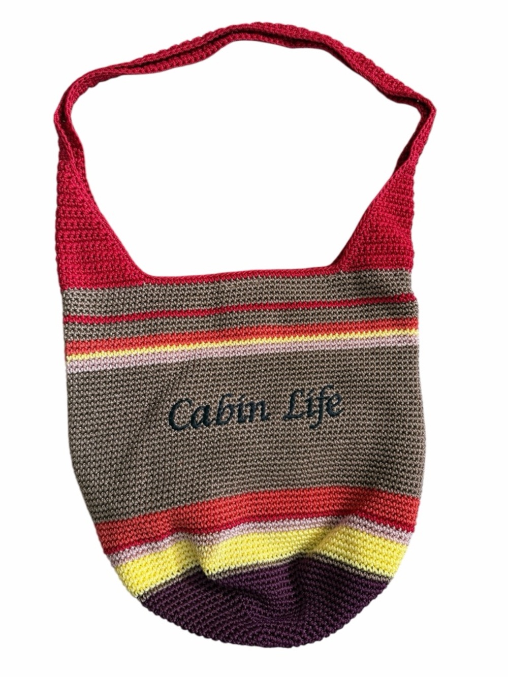 The Sak Striped Knit Shoulder Bag Made in Bali Vacation Resort Multicolor